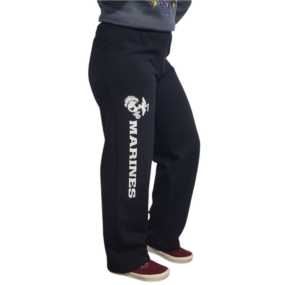 Marine Corps  USMC "Marines" Black Straight Leg Sweatpants - Picture 3 of 4
